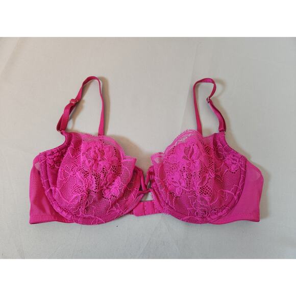 Victoria's Secret Womens Pink Lace Sexy Without Padding Push Up‎ Bra Size 34C - Picture 1 of 3